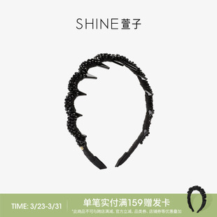 SHINE萱子饰品优雅精致手工串珠齿梳发卡奢华发箍设计感发饰