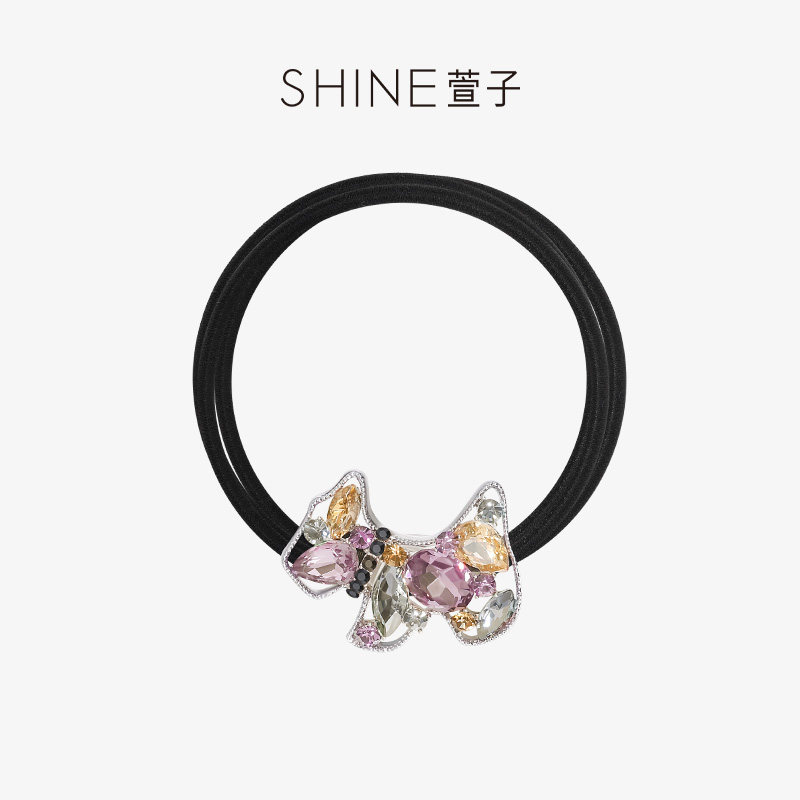 SHINE萱子饰品卡通狗狗发绳动物盘发发圈简约高弹耐用生日礼物