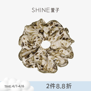 豹纹堆叠感大肠发圈氛围感发绳发饰生日礼物 SHINE萱子饰品经典