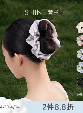 SHINE萱子饰品糖霜珠光系列优雅缎面珍珠大肠发圈发绳早春配色