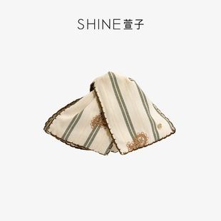 SHINE萱子饰品简约百搭白绿条纹抓夹撞色三角发夹 U先测评勿拍