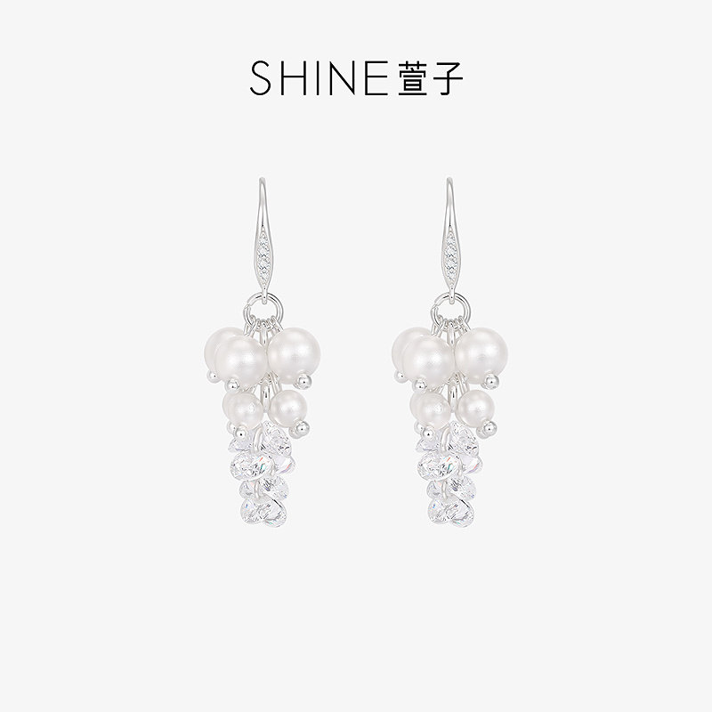 SHINE萱子饰品轻奢高级感珍珠耳环女精致耳钩百搭气质耳饰礼物