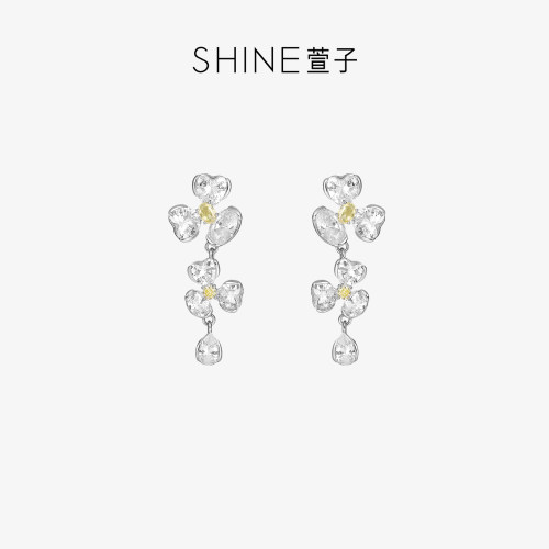 【七七酱直播间】SHINE萱子饰品闪钻花朵耳环女精致耳环高级感DB