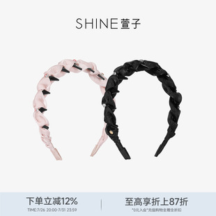 SHINE萱子饰品女士头箍发卡轻奢风头饰粉色黑色发夹头夹发饰