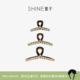 SHINE萱子饰品香槟金珍珠抓夹亚克力琥珀流光风鲨鱼夹生日礼物