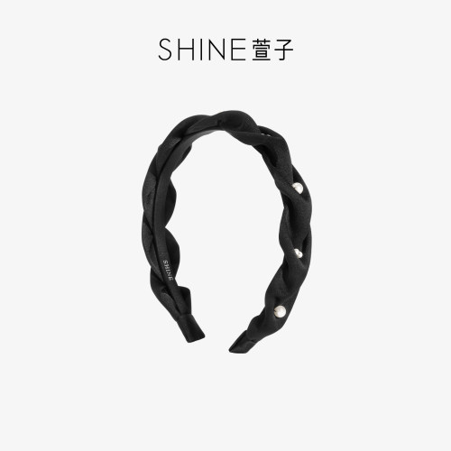 萱子饰品优雅珍珠缎面发卡