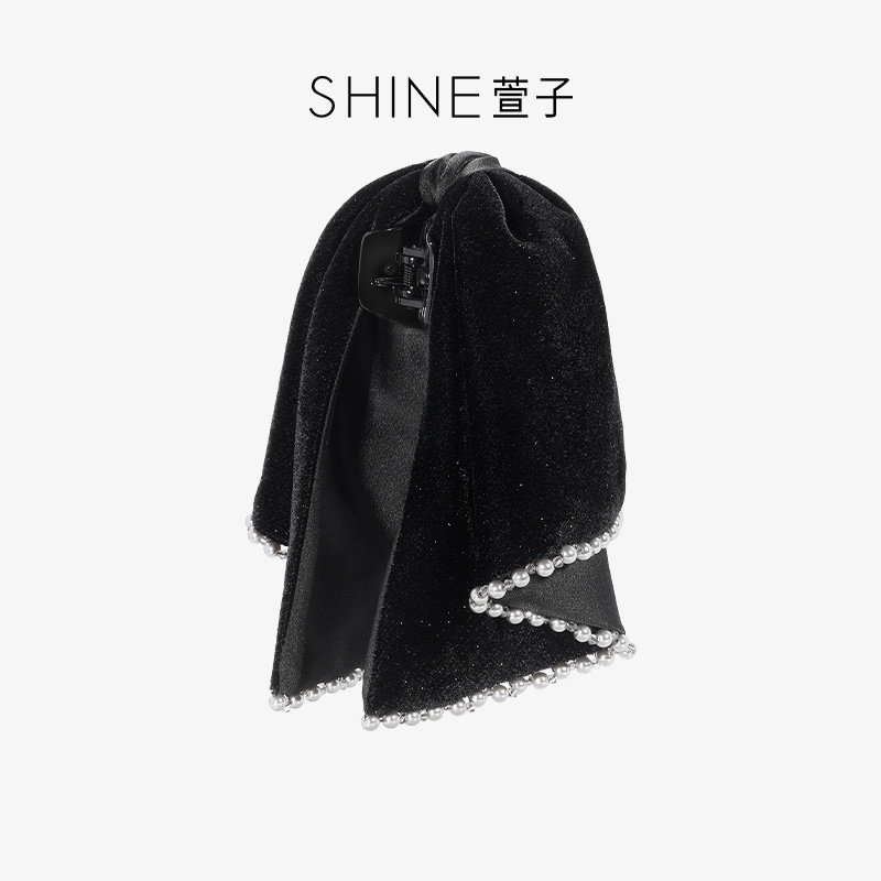 【七七酱直播间】都市丝绒布艺复古抓夹高马尾发夹垂感蝴蝶结发饰,饰品/流行首饰/时尚饰品新,发饰,淘宝优惠券,粉丝福利购,淘宝优惠卷