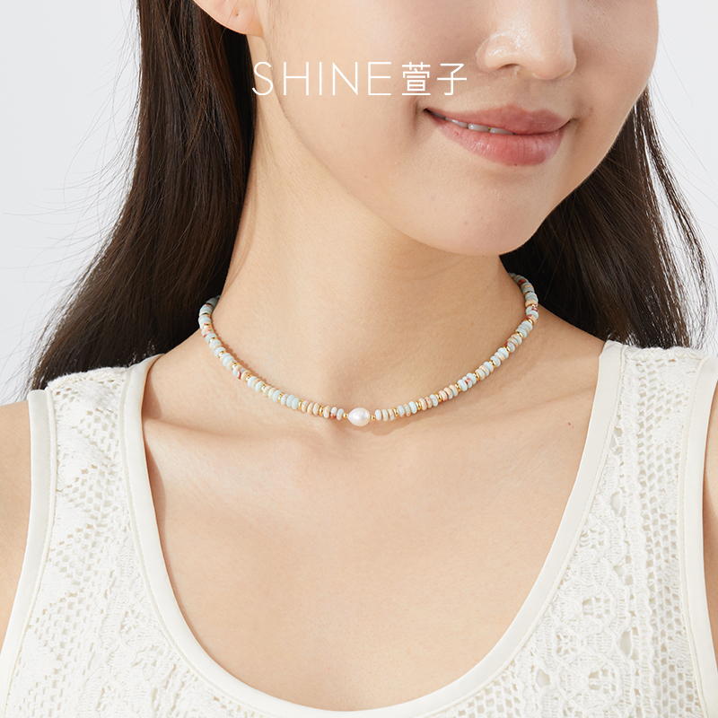 SHINE萱子饰品简约混色串珠项链