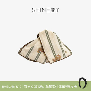 SHINE萱子饰品简约百搭白绿条纹抓夹女撞色三角发夹早春发饰