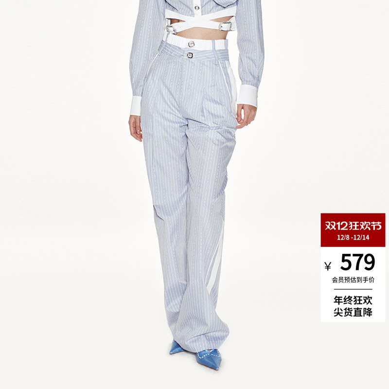 高腰休闲贵气lefame长款裤子