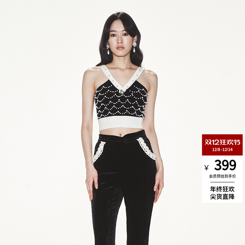 黑白撞色lefame吊带背心吊带背心