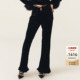 休闲裤 lefame拉飞姆法式 显瘦微喇黑色时尚 长裤 子高级感女冬 丝绒裤