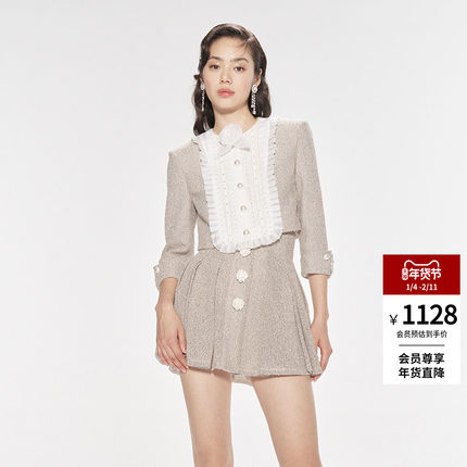 lefame拉飞姆秋季复古浪漫女仆领洛可可小香风短外套