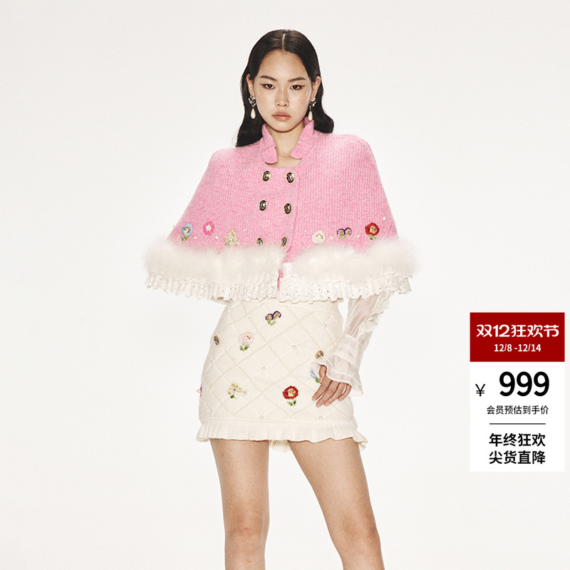 lefame开衫双排扣针织上衣