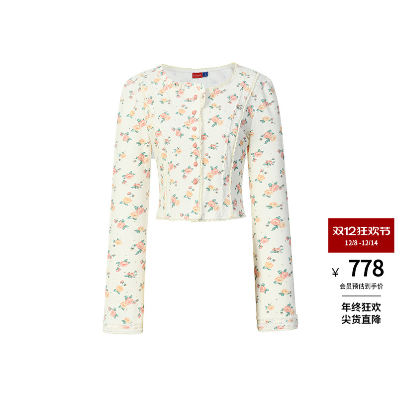 LEFAME开衫针织开衫七彩印花