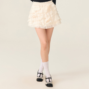 lefame拉飞姆层叠欧根纱洛可可半裙 Angelababy同款