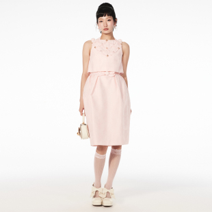 蝴蝶结珠饰提花两件式 时尚 连衣裙配上衣 新款 lefame拉飞姆2026夏季