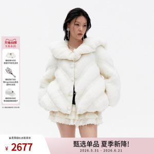 lefame拉飞姆欧根纱空气感廓形云朵羽绒服