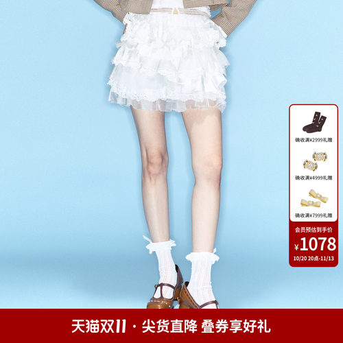 时尚洛可可荷叶蛋糕裙女