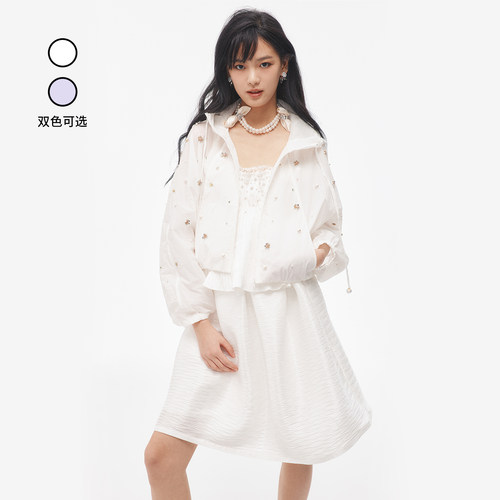 夏季时尚轻薄钉珠外套女