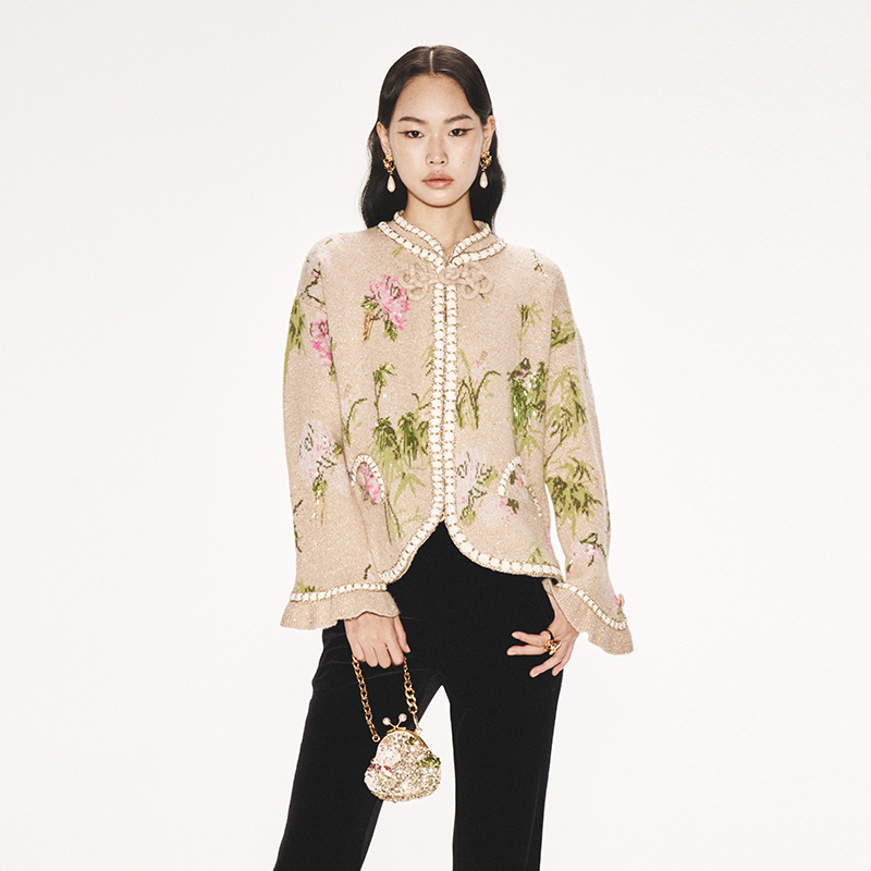 lefame开衫手工盘扣毛织开衫