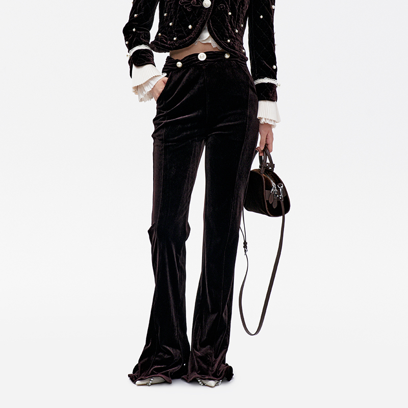 休闲裤LEFAME高腰修身