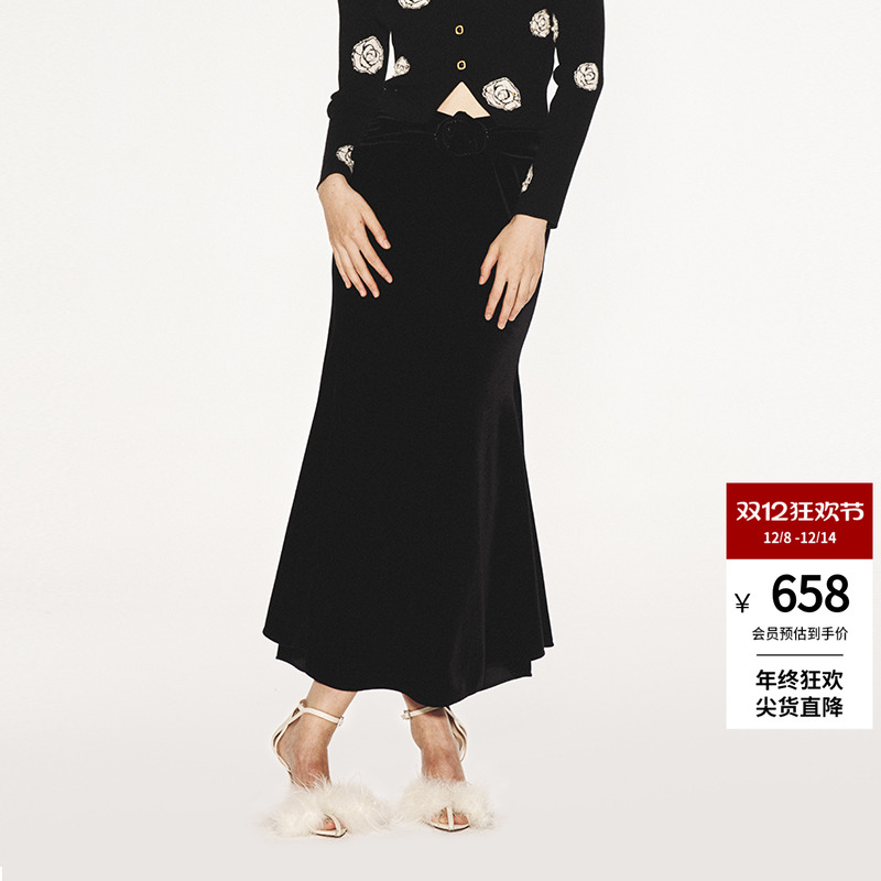 lefame半裙复古优雅半身裙