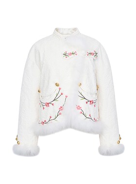 【青绣联名】lefame拉飞姆非遗系列白色青绣提花格格服