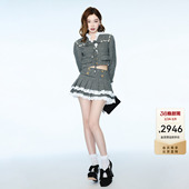 lefame拉飞姆小香风洛可可毛呢短外套上衣 Angelababy同款