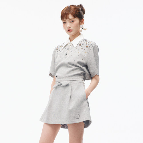 夏季时尚立体钉珠上衣女