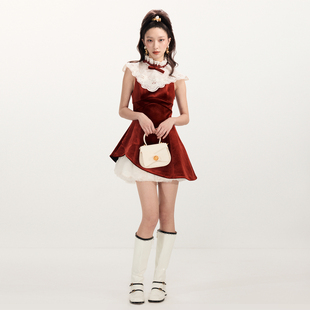 洛可可宫廷风丝绒连衣裙 时尚 lefame拉飞姆2026春季 新款