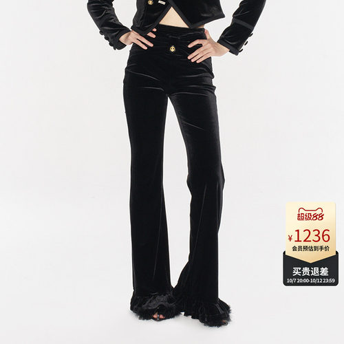 LEFAME长款蝴蝶结装饰裤子