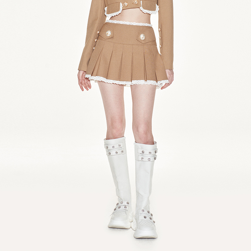 lefame短款A字裙半身裙