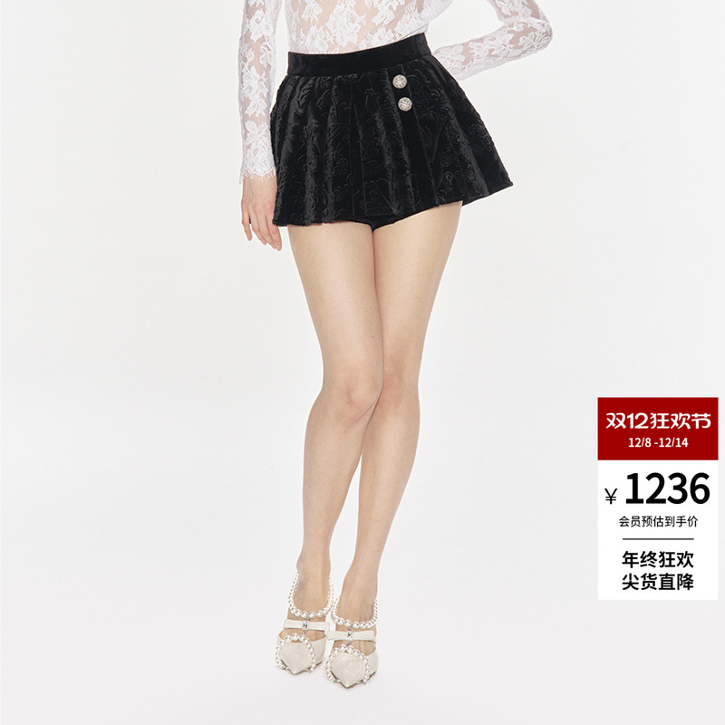 LEFAME短款百褶裙半身裙