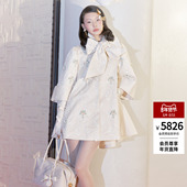 时尚 lefame拉飞姆2026春季 新款 珠饰盘绣长外套宽松A字廓形上衣女