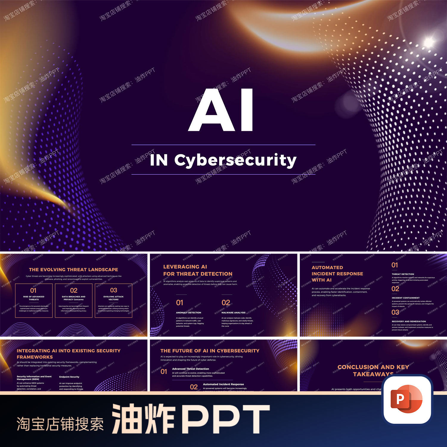 黑暗高级作品集Ai智能科技未来年度简报发布会提案设计PPT模板版