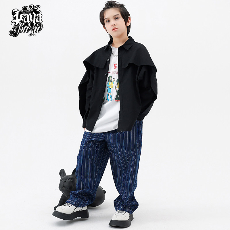 街舞儿童潮服嘻哈hiphop潮牌童装男童套装秋季少儿街头表演出服装