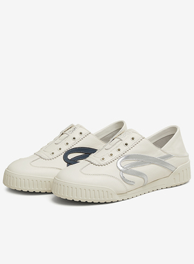 百思图2025春商场新款舒适厚底德训鞋小白鞋女运动休闲鞋UPA01AM5