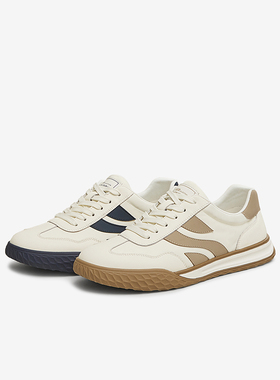 百思图2025春季新款轻便复古德训鞋户外运动鞋男休闲鞋62802AM5