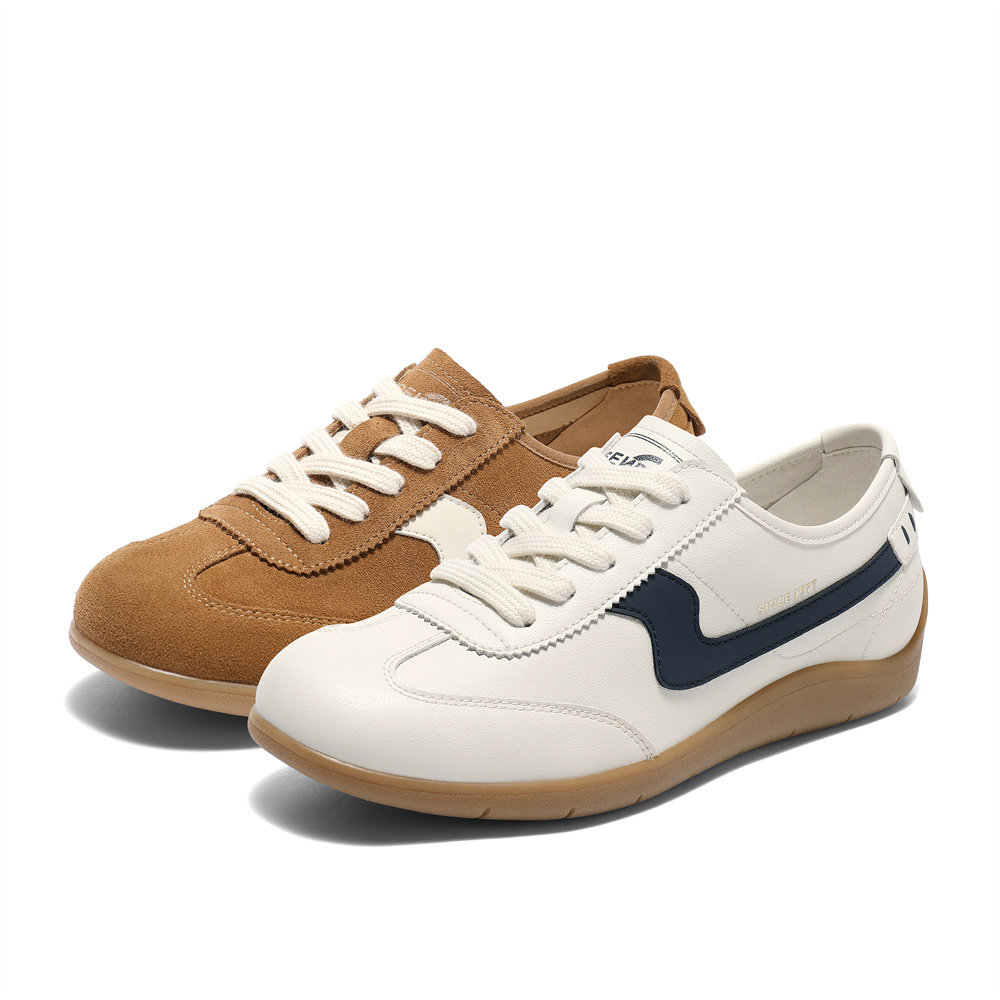 森达豆乳鞋德训鞋女款25秋新商场真皮开车跑步休闲板鞋4ZS28CM5,女鞋,德训鞋,淘宝优惠券,粉丝福利购,淘宝优惠卷