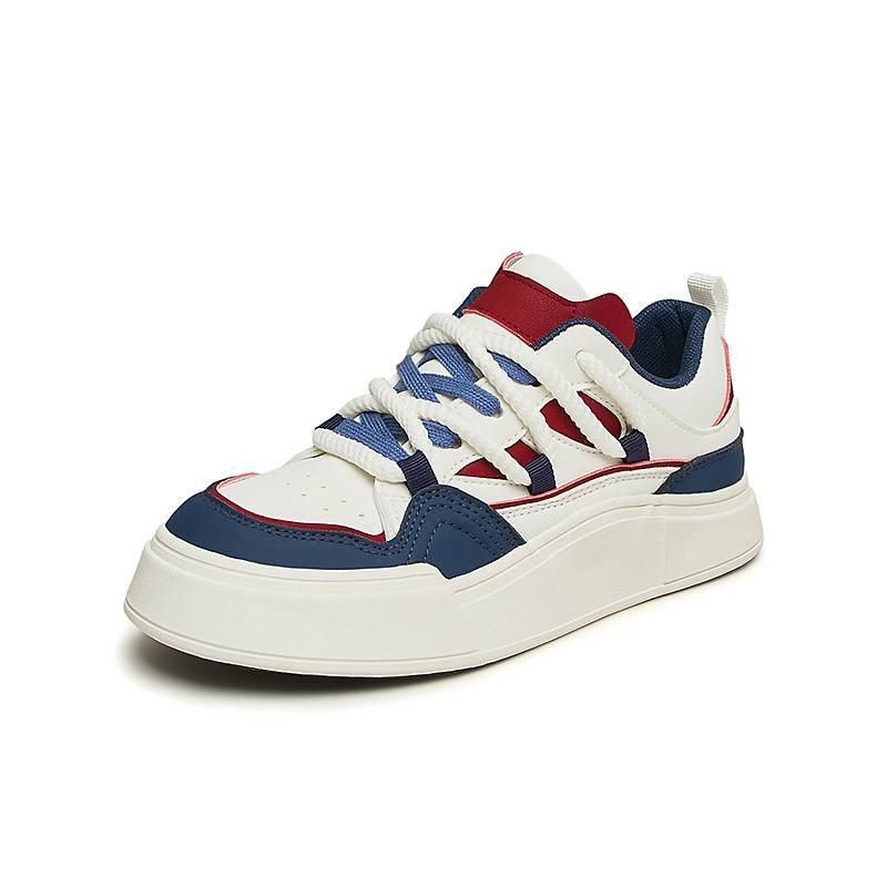 百思图24秋新款撞色街头运动板鞋厚底女休闲面包鞋VCB32AM4