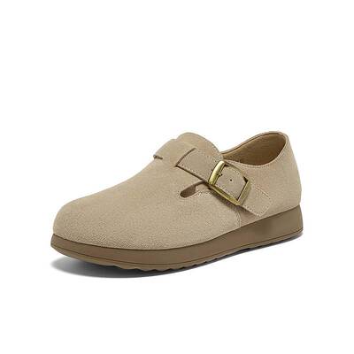 百思图25秋商场新款真皮全包勃肯鞋懒人一脚蹬休闲女单鞋F3111CM5