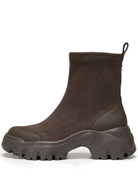 思加图2025新款交响海豚运动靴棕色中靴厚底瘦瘦靴女EIX03DZ5