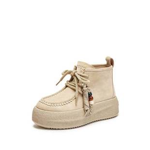 靴女靴子J0262DD5 复古运动靴短靴厚底时装 思加图2025冬季 新款