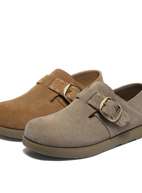 森达全包真皮勃肯鞋女25新款秋商场同款舒适平底休闲鞋XUC01CM5