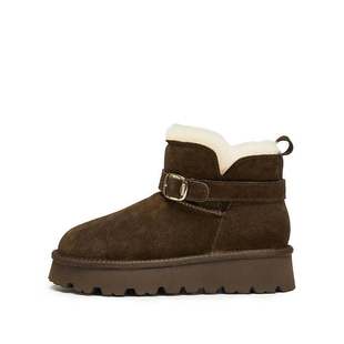 靴厚底女靴子D1915DD5 雪地靴短靴加绒保暖时装 思加图2025冬季 新款