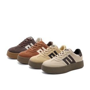 休闲鞋 运动鞋 A6N1DAM4预 女2024春新女鞋 百丽复古加绒保暖德训鞋