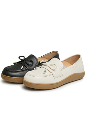 天美意休闲厚底乐福鞋复古单鞋女一脚蹬小皮鞋子2024春新BI251AA4