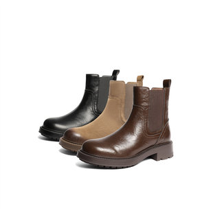 森达切尔西靴女2025冬新商场同款 英伦潮流休闲短靴XVM01DD5