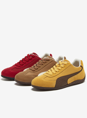 百思图2025春新款拼色低帮红色德训鞋赛车鞋女运动休闲鞋A1936AM5